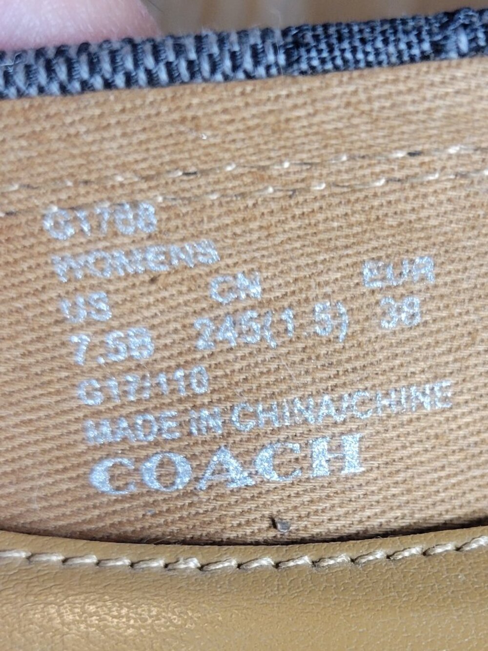 Coach Signature Canvas Cap Toe Ballet Flats Black Gray Women's 7.5B - Picture 9 of 9